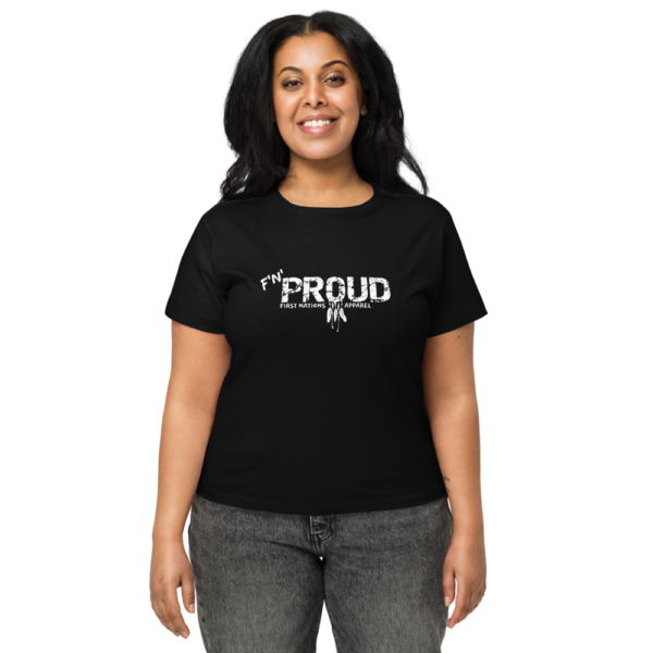 womens-high-waisted-tee-black-front-6a21a0ed239ef Women’s "PROUD" high-waisted t-shirt