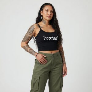 Women’s "rooted" micro-rib tank top